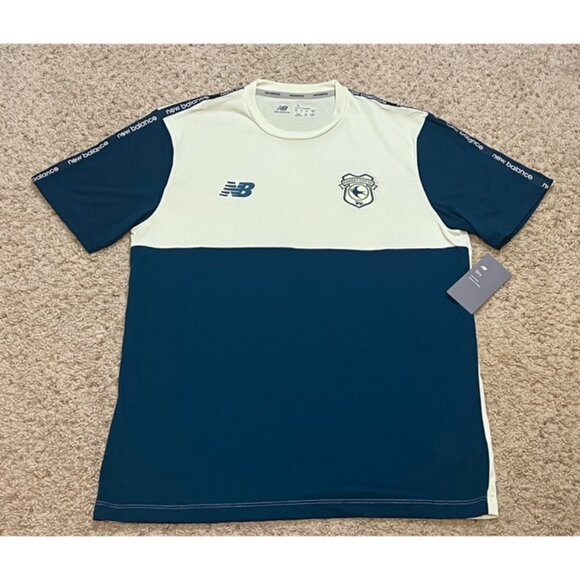Cardiff City FC New Balance 2025-26 Mint Travel Cotton Tee Shirt Size Large New - Picture 1 of 6